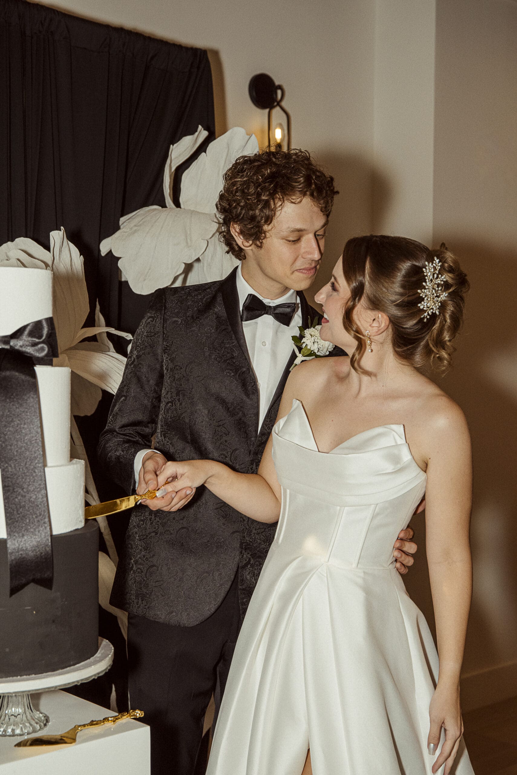 Romantic portrait of bride and groom photographed by a St. Augustine wedding photographer