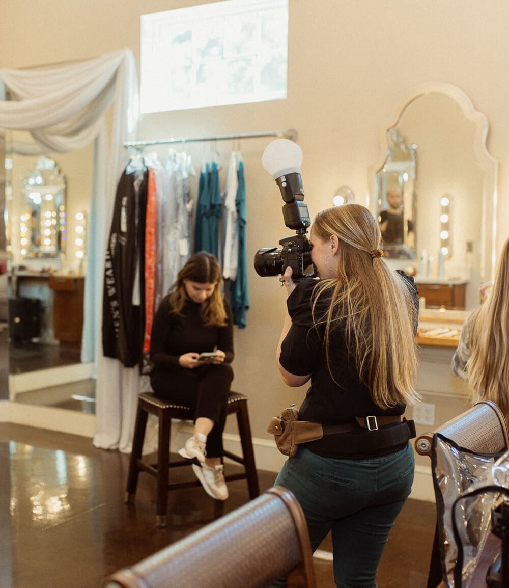 St. Augustine wedding photographer photographing bride during getting ready portraits. 