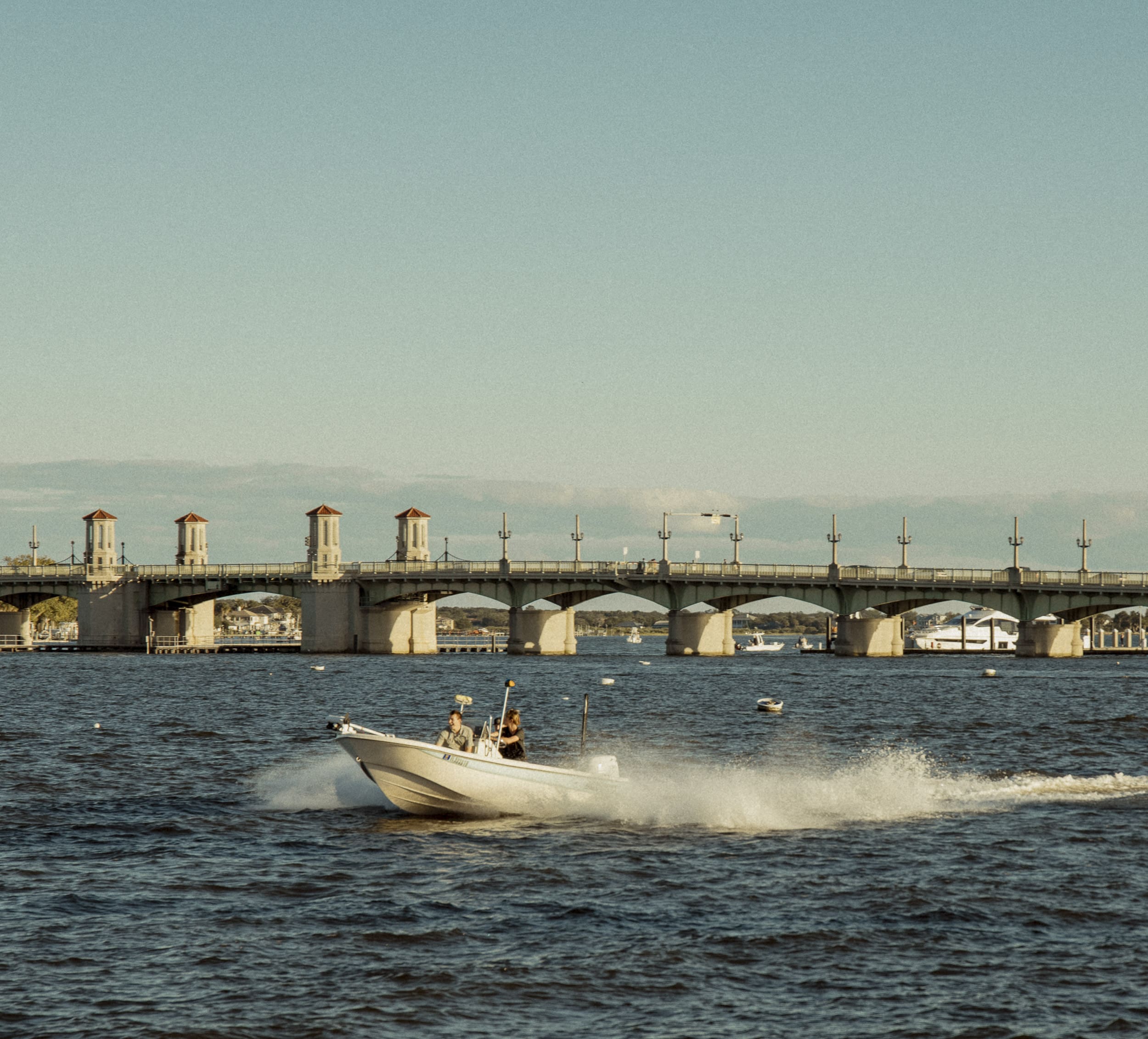 Bridge over the Matanzas River in downtown St. Augustine during a photography photo walk at sunset