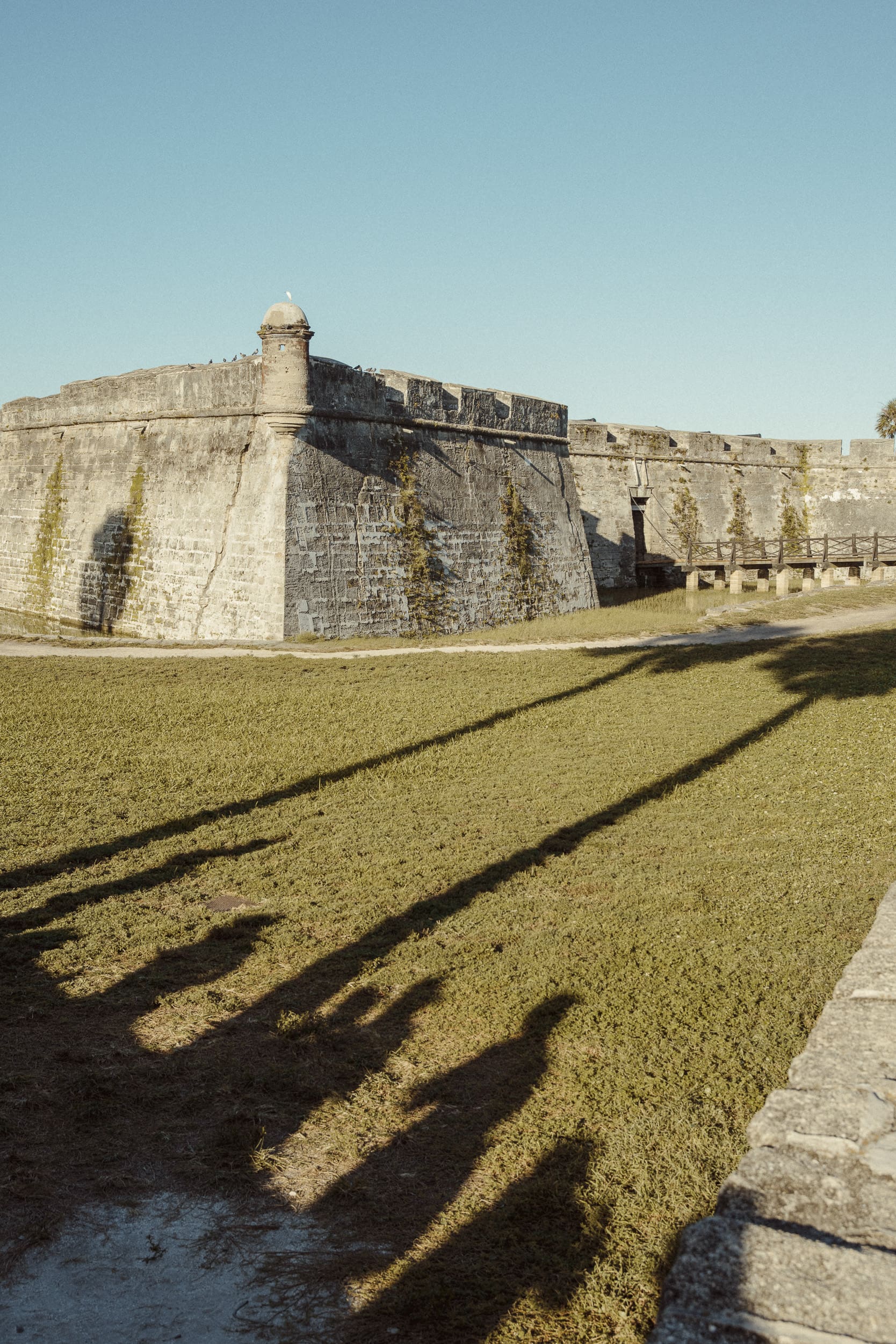 Late afternoon light and shadows on the Castillo de San Marcos during a St. Augustine photo walk