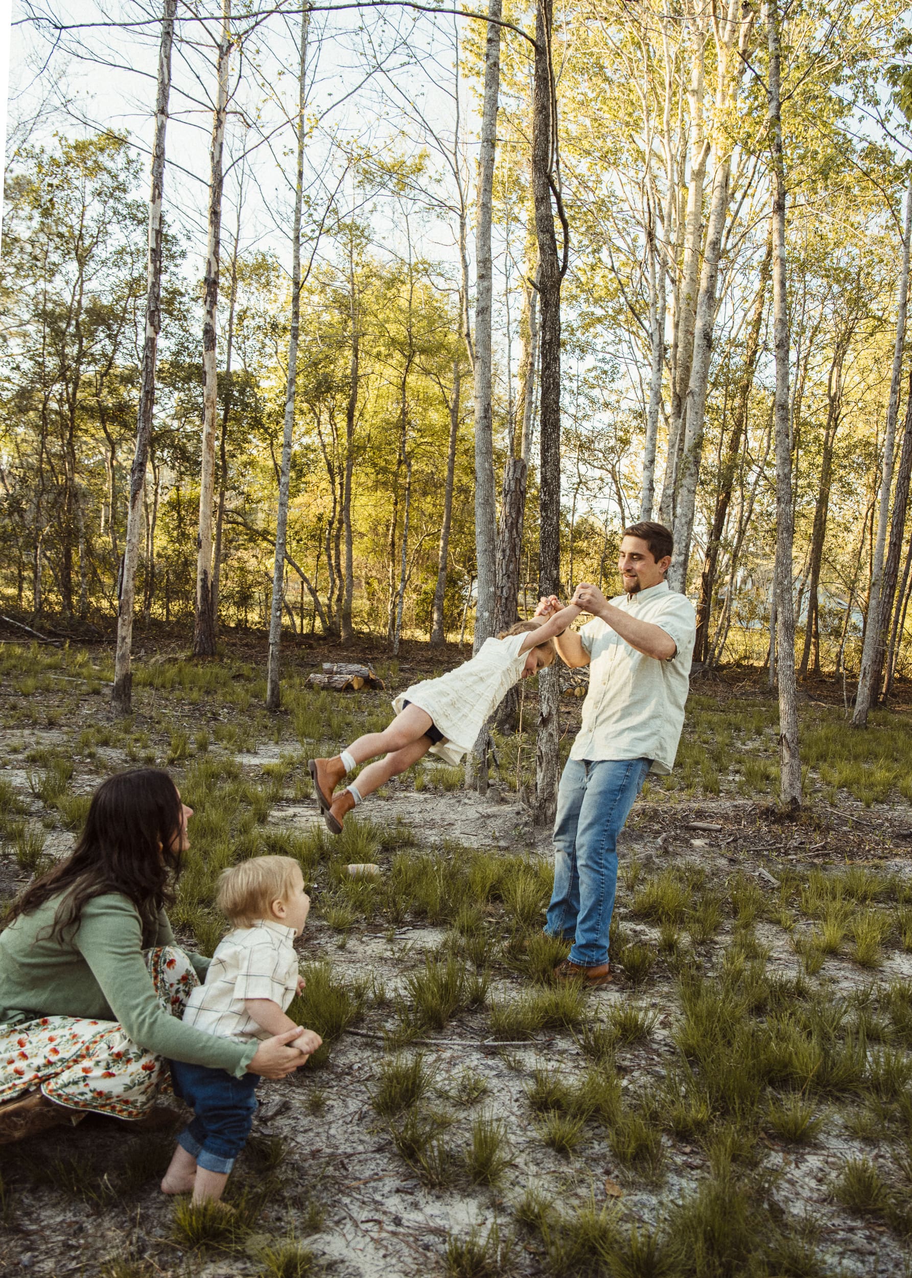candid moments of little kids playing during an at-home family session