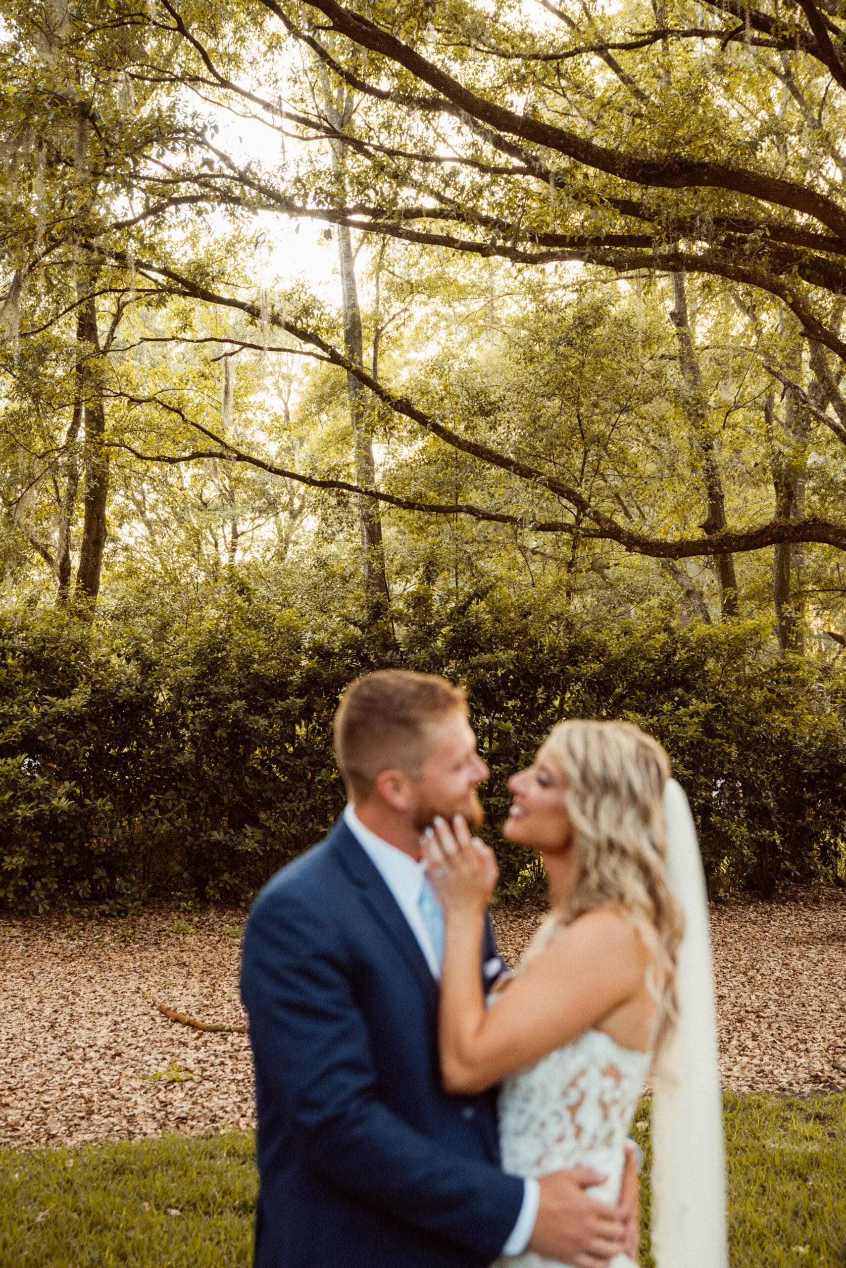 Wedding portrait during Washington Oaks Gardens State Park elopement in Florida.